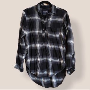 Abercrombie & Fitch Black and White Plaid Button Down Shirt